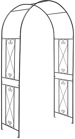 TANGZON 2.2M/2.3M/2.5M Garden Arch, Heavy Duty Metal Roses Vines Climbing Plants Support Archway, Outdoor Patio Yard Lawn Arches Arbour Trellis for Wedding Party Decoration (120 x 56 x 220cm)