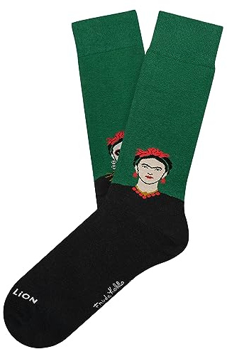 Jimmy Lion Frida Socken aus gekämmter Baumwolle, Größe 36-40 | 41-46 in halber Schaft., Frida Catrina - Grün, 41-46