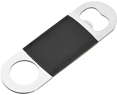 QUARKZMAN Botellas Abridor, 1uds 4.7 - Inoxidable Acero Cerveza Botellas Abridor con Cuero Mango, Barman Plano Cerveza Abridor para Bar, Cocina, Restaurante (Negro)