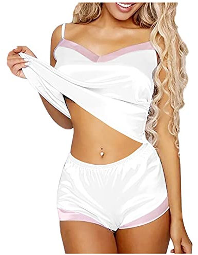 Camicia da Notte Donna - Lovable Sleepwear Comodo Morbido Curvy Sexy Sottoveste Raso Elegant Maniche Corte Traspirante con Bottoni Cotone Pigiami Estivi Donna