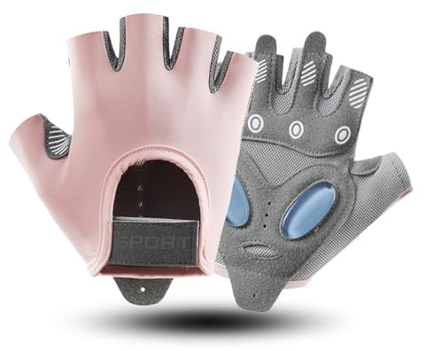 flintronic Fitness Handschuhe, Sporthandschuhe Damen, Atmungsaktive Trainingshandschuhe mit Mikrofasergewebe, Rutschfester Silikon, Gym Gloves für Krafttraining, Radfahren, Klimmzüge