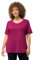 Ulla Popken Damen große Größen Übergrößen Plus Size Shirt, doppellagige Vorderseite, Slim, Rundhals, Halbarm Dunkles Purpur 62+ 810528543-62+