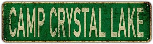Camp Crystal Lake Schild Neuheit Camp Kristall See Dekor Camp Kristall See Straßenschild Wandkunst Dekor für Zuhause Bauernhaus Bar Cafe Männerhöhle 40 x 10 cm