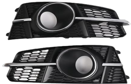 LFDTO 1 Paar Auto-Nebelscheinwerfer-Kühlergrill-Abdeckungs-Ordnung passend for Audi S6 A6 S-Line 2016–2018 (C7 Facelift) mit ACC-Loch, Nebelscheinwerfer-Grill, ABS