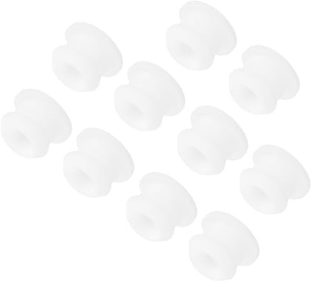QUARKZMAN Silikonstopfen Silikon Lochstopfen Gummistopfen Blindstopfen Flacher Typ Rund Stopfen Abdeckstopfen für Küchen Gummischotts, Dichtungsstopfen, 10 mm Durchmesser, Weiß, 10 Stück