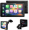 CarPlay Screen for Car, Aileway 7 HD Portable Car Stereo Touch Screen & Wireless Android Auto, Car Audio Receiver with Voice Control, Mirror Link, Bluetooth, GPS Navigation, AUX, FM