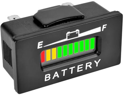 Taikemeti Capacité de batterie LED, mètre, charge de la batterie, indicateur de décharge, adapté au plomb-acide, alimenté par batterie, camping-car, chariot élévateur, chariot de golf, tondeuse à