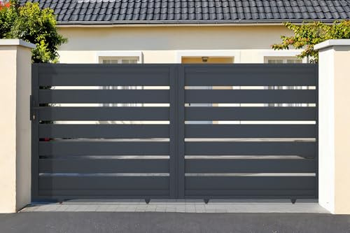 Casanoov Portail coulissant 3m VOGEL H.140cm aluminium gris