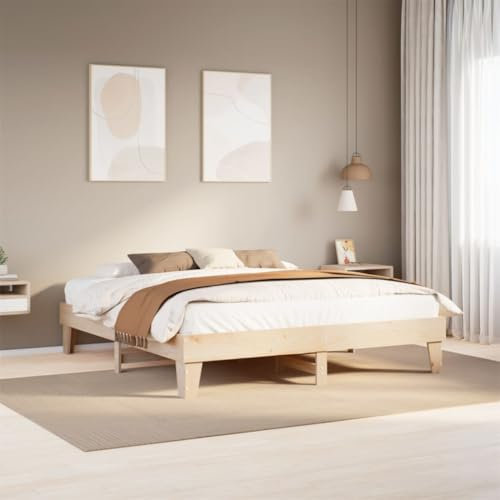 Somanki Massivholzbett ohne Matratze 180x200 Kiefernholz, Bett, Bed Frame, Familienbett, Bettrahmen, Bett Gestell, Bett Rahmengestell, Schlafzimmer Bett - 855346