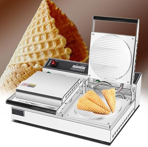 Molde para hacer conos de waffle de 1300 W, molde para hacer rollitos de huevo, molde antiadherente para hacer conos de waffle, herramienta para hornear rollitos de huevo a gas para cocina,2heads