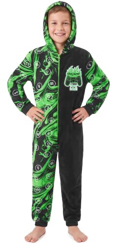Get Trend Fleece Onesie for Boys Teens, Hooded Loungewear Warm Pyjamas, Football or Gaming Cosy Jumpsuit Nightwear, Gifts for Boys