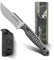 SPITZKANTE Outdoor Messer Survival mit Kydex Scheide, G10 Griff und D2 Stahl Klinge, Robustes Feststehendes Messer Full-Tang Design (F- Silberne Klinge + Zweifarbiger G10 Griff (Weiß/Schwarz))