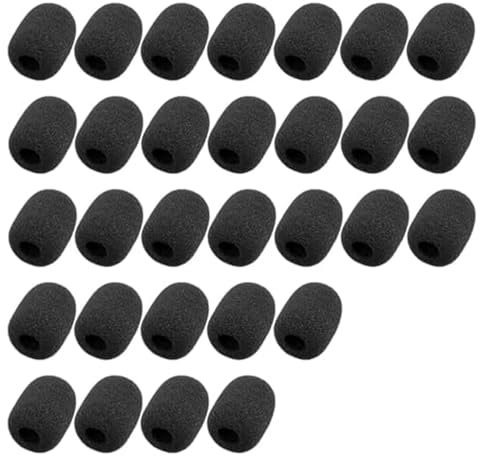 AOEGBY Mousse pour Micro Paquet de 30 Housses en Mousse for Micro, Pare-Brise de Micro, Taille Mini, for Casque à Revers Bonnette Micro