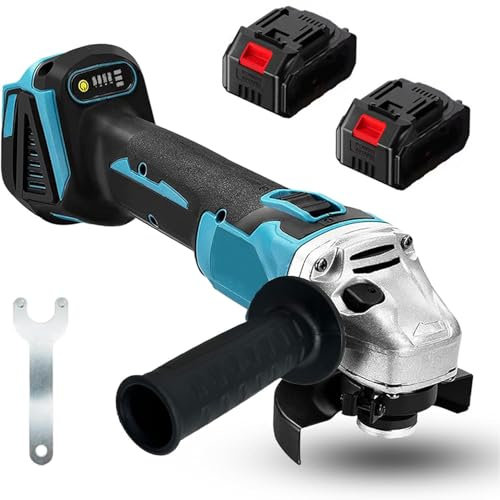 Professional Akku-Winkelschleifer für Makita Batterie, Bürstenloser Schleifer mit 2x 4.0Ah Akku,Scheibe Ø 125 mm,85000U/min Elektrischer Winkelschleifer mit Ladegerät & Aufbewahrungsbox