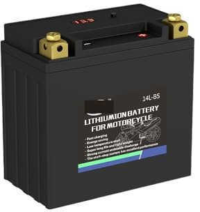 12V Motorcycle Battery LiFePO4 6Ah/8Ah/9Ah/12Ah/16Ah, Lithium Iron Phosphate, CCA 420A-720A, Compatible with ATV/UTV/Scooter, High Performance Starter Battery(14L-BS L Negative)