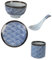 Alipis 1Ensemble Vaisselle Céramique Kit de Vaisselle Japonaise Bols Tasses Cuillères et Assiettes Service de Table pour Maison et Restaurant