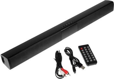 CHICAMPERA Barre De Son Stéréo sans Fil Portable Haut-Parleur Stéréo Boîte De Son Portable Compacte Fonction Mémoire Télécommande Intérieur Et Extérieur Bleu