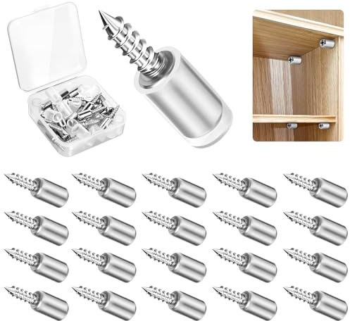 vsshe 20 Pezzi Supporti Per Mensole, Perni per Mensola, Perni Per Mensole Mensola Armadio, Staffe per Mensoles con Manicotto in Gomma, Staffe Supporti Tasselli per Mobili Armadi Libreria