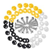 Set di 16 Viti Targa Auto Moto – M5x20mm con Copriviti Colorati (7 Blu, 1 Bianca) – Kit Fissaggio Universale per Portatarga Auto, Moto, Camion, Scooter, Tir – Resistenti e Facili da Installare