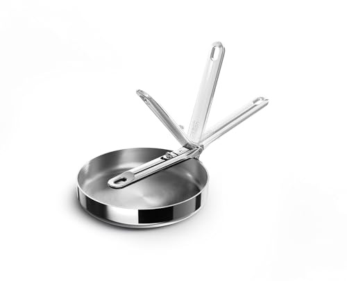 Joseph Joseph Space Steel 8 Stainless Steel Frying Pan, Folding Handle
