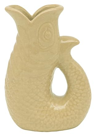 Lesser & Pavey Sand Fish Jug Vase 20cm | Decorative Ceramic, Fresh & Artificial Bouquets, Home Décor, Alternative To Glass Vases