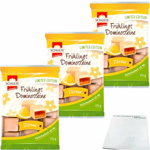 usy Bundle für Schulte Frühlings Dominosteine Zitrone 3er Pack (3x175g Packung) + usy Block