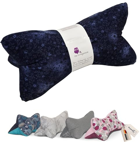 Leseknochen Nackenkissen Handmade in D, waschbar (Blumenranke Mitternacht)