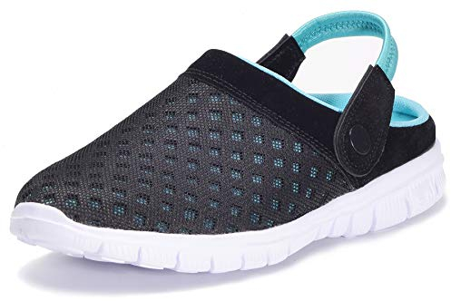 Sandali da Spiaggia Antiscivolo Pantofole Estate Traspirante Ciabatte Outdoor Zoccoli e sabot per Uomo Donna,Nero Blue,EU 40