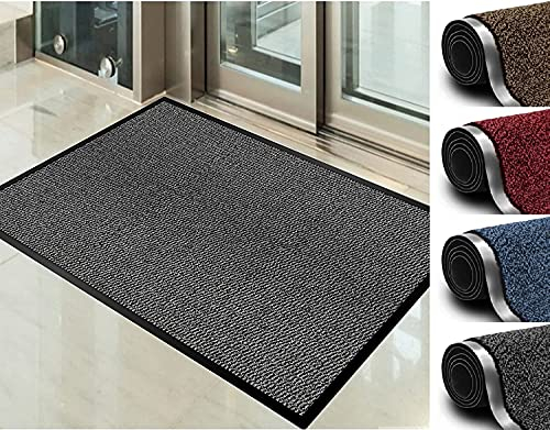 Abaseen - Dirt Trapper Mat, Rubber Door Mat Indoor & Door Mat Outdoor,Heavy Duty Super Absorbent Non Slip Rubber Backed Mats, Barrier Mat Small, Medium, Large and Extra Large Washable Indoor Door Mats