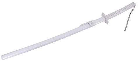 AMONT Katana 13473 Tensa Zagetsu Hollow aus Bleach inoffizielle Replik 116 cm Stahlklinge, weiße Scheide, Griff weiße Saite