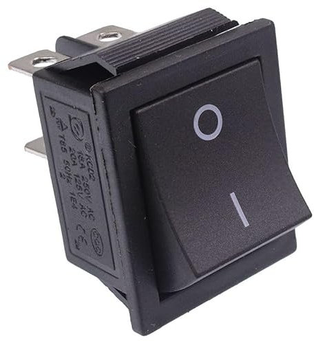 Off-(On) Momentary Rectangle Rocker Switch DPST 15A 250VAC