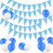 HOWAF Oktoberfest Deko Set, 30 Ft Oktoberfest Wimpelkette Oktoberfest Wimpel Girlande und 30 Oktoberfest Luftballons Blau Weiße für Bayrische deko Wiesn Deko Bayern Deko Oktoberfest Party Dekoration