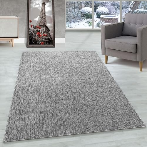 Carpettex Teppich Wohnzimmer Kurzflor Teppich Modern Einfarbig Design 160 x 230 cm Teppich Hellgrau - Küchenteppich Waschbar Extra Weich Flauschig - Teppich Schlafzimmer Kinderzimmer Esszimmer Flur