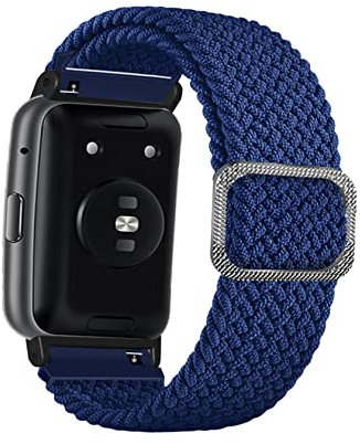 ToVioc Nylon Armband Kompatibel mit Huawei Watch Fit/Fit New, Einstellbare und Elastizität Atmungsaktive Sportbänder für Huawei Watch Fit Elegant - Blau