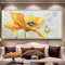 HOLEILUCK Chinesisches Design Schönes Ölgemälde Gelbe Leinwand Gemälde Blume Lotus Wandbild Auf Home Living Room Decor Wandbild 40x80cm(15.75x31.50in) Withframe