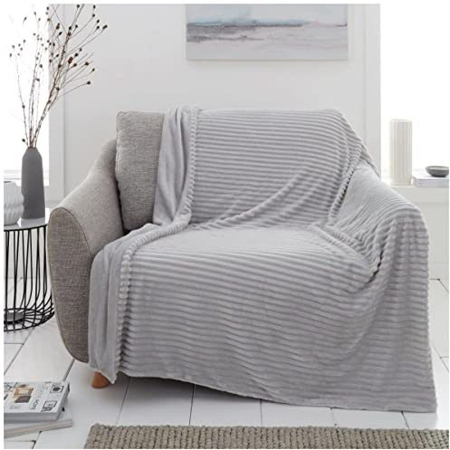 GC GAVENO CAVAILIA Manta de Peluche para Cama o sofá, cómoda, cálida y acogedora, Manta acogedora para acurrucarse, 200 x 240 Pulgadas, Color Plateado