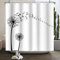 Ttincceer 180x200cm Simple Rideau de Douche Pissenlit Noir Blanc Plante Pissenlit imperméable Rideau de Douche Ensemble Notes de Musique Rideau de Bain Minimaliste Rideau de Baignoire Lavable