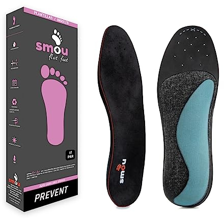 SMOU FLATFOOT Einlegesohlen für flache Füße Damen und Herren | Orthopädische Einlegesohlen aus Gel und Memory-Schaum | Unterstützung des inneren Fußgewölbes | Hohe Dämpfung (39-40 EU)