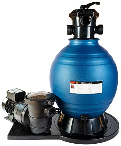 HST Profi Leis Sandfilteranlage 23 m3, 22800 Liter/Std, 1500 W | Erweiterbare Filterpumpe mit geringer Energieaufnahme zur Kostensenkung | Robuste Pool Pumpe mit Filter und Vorfilterfunktion