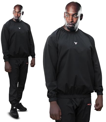 Mytra Fusion tuta sauna Ultra Lightweight tuta dimagrante uomo & donna 100% impermeabile e antivento tuta per sudare per perdita di peso, esercizio fisico, MMA,boxe (XXXL, Black)