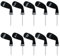 LeFeng 10 Pieces 4-9/A/P/S/X Knitted Golf Iron Head Covers Set Lightweight and Durable Material Multiple Patterns Golf Club Head Covers (Black)