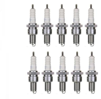 10x Zündkerze BPR6ES passend für Kawasaki Z 1300, ZG 1200 Voyager, Moto Guzzi Bellagio, Breva, Norge, Yamaha Virago 535 – Zündkerzenset 10 Stück, entstört, M14 x 1,25, 19 mm