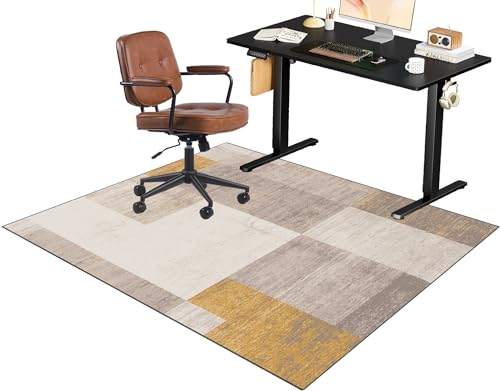 Unterlage Schreibtischstuhl, Bodenschutzmatte, Gaming Stuhl Unterlage, Bürostuhl Teppich Unterlage für Parkett und Hartböden, Gaming Teppich, Drehstuhl Unterlage rutschfest Kratzfest 100 x 120 cm