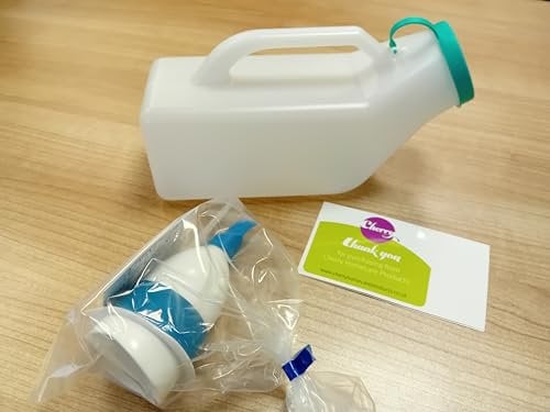 USP1200 Adult Male Urinal Bottle 1000ml with Non Return Valve. Contains Latex