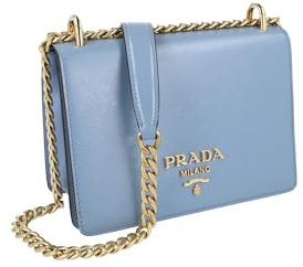 Prada Damen Blau Saffiano Leder Schultertasche 1BD133