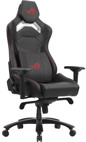 ASUS ROG CHARIOT X CORE Sedia Gaming Ergonomica, Supporto Lombare Integrato, Braccioli 4D Regolabili, Poggiatesta Imbottito, Passante per riporre gli Accessori, Disponibile in 3 Colori, Nera