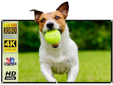 Écran de projection vidéo - Écran de projection de film - Écran de projection à suspendre - Tissu de film portable pliable de 160 à 130 cm - Rideau de projection HD 4K avec crochets pour home cinéma