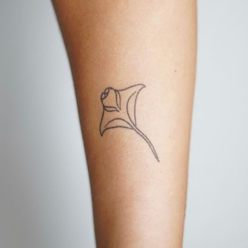 Inkster Tattoo -Manta Rochen - vegane & wasserfeste Temporäre Tattoos für Erwachsene - EU-Kosmetikzertifizierte Farbe - revolutionäres 2 Wochen Tattoo | Premium Klebetattoos