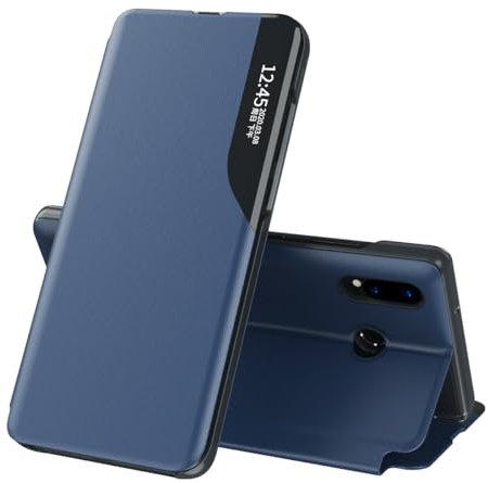 Coque arrière pour smartphone Compatible avec Huawei P20 Lite Case Flip Leather Cover Clear View, avec béquille for téléphone, étui de protection intelligent avec fenêtre rigide et antichoc for étui P