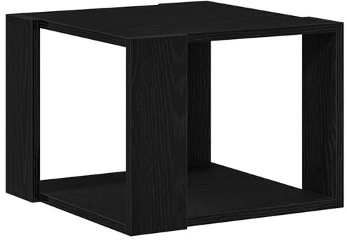 vidaXL quadratischer minimalistischer Couchtisch in schwarzer Eiche | Massivholz 40 x 30 cm für innen, perfekt für Wohnzimmer Deko, kompakt, Design, natürlich
